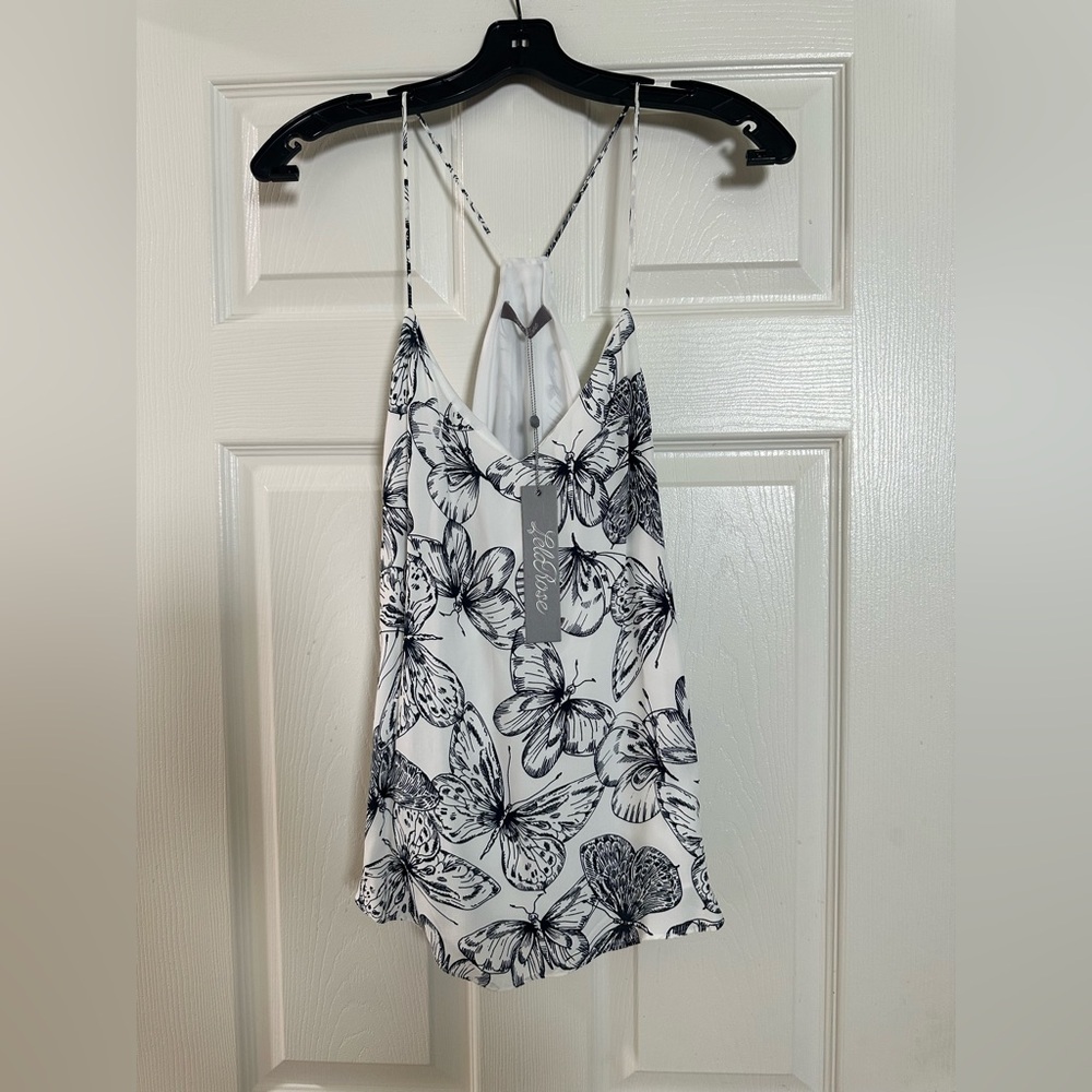 Lela Rose Butterfly V-neck Tank Top XS